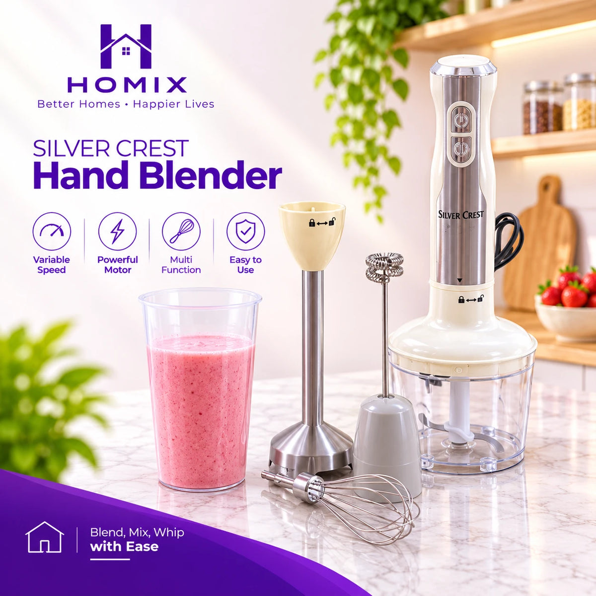 Silver Crest 5-in-1 Hand Blender – Multifubtion Kitchen Tool
