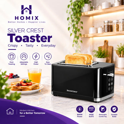 Silver Crest 2-Slice Digital Toaster – Smart Bread Toaster for a Perfect Breakfast!