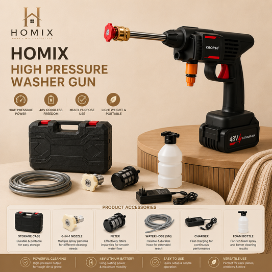 Homix High Pressure Washer Gun | Car, Solar & Home Cleaning!